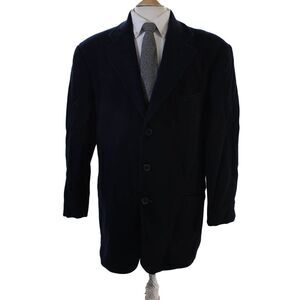 Giorgio Armani Men Dark Blue Wool Blend Blazer Button Size 46